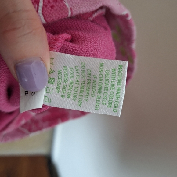 Lilly Pulitzer Girls Pink High Waisted Leggings with Floral Waistband Medium - Picture 4 of 8